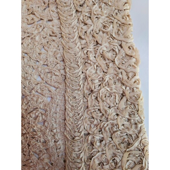 Lovely Vintage 1930s Ladies Handmade Ivory "Ribbon" Dress W/10 Button Back - Picture 12 of 16